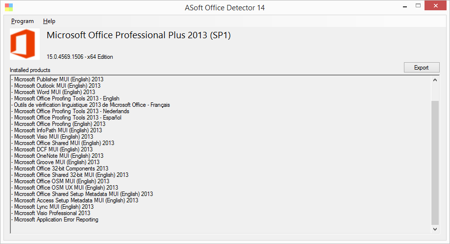 ASoft Office Version Detector